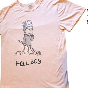 HELLBOY BART SIMPSON PINK TSHIRT